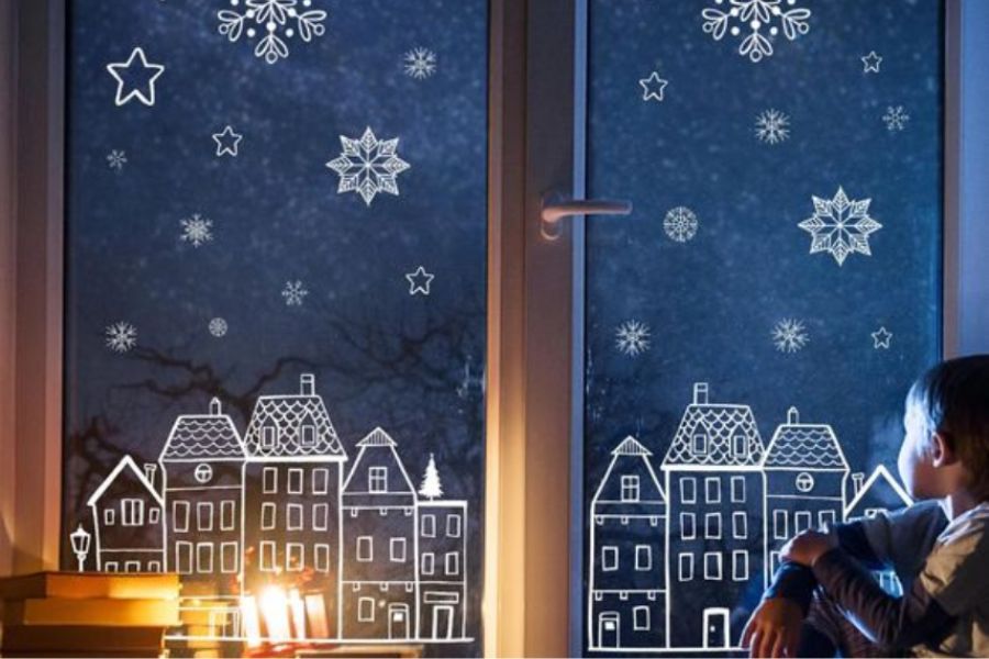  trang trí cửa kính Noel 